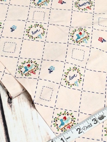 Cotton Quilt Fabric remnant 20" long Riley Blake Country Girls baby pink - Picture 3 of 4