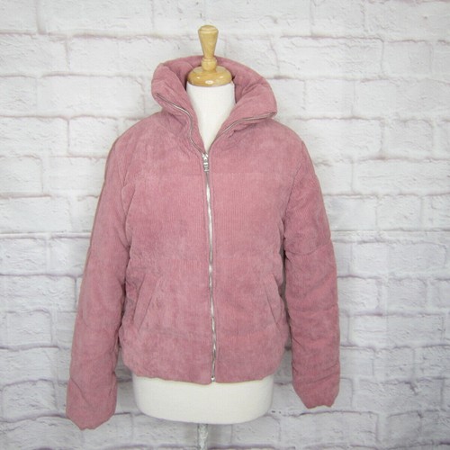 Ambiance Outerwear Pink Ribbed Puffer Coat Jacket size L