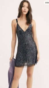 free people gold rush slip dress free people shimmery tie-back gold rush mini slip
