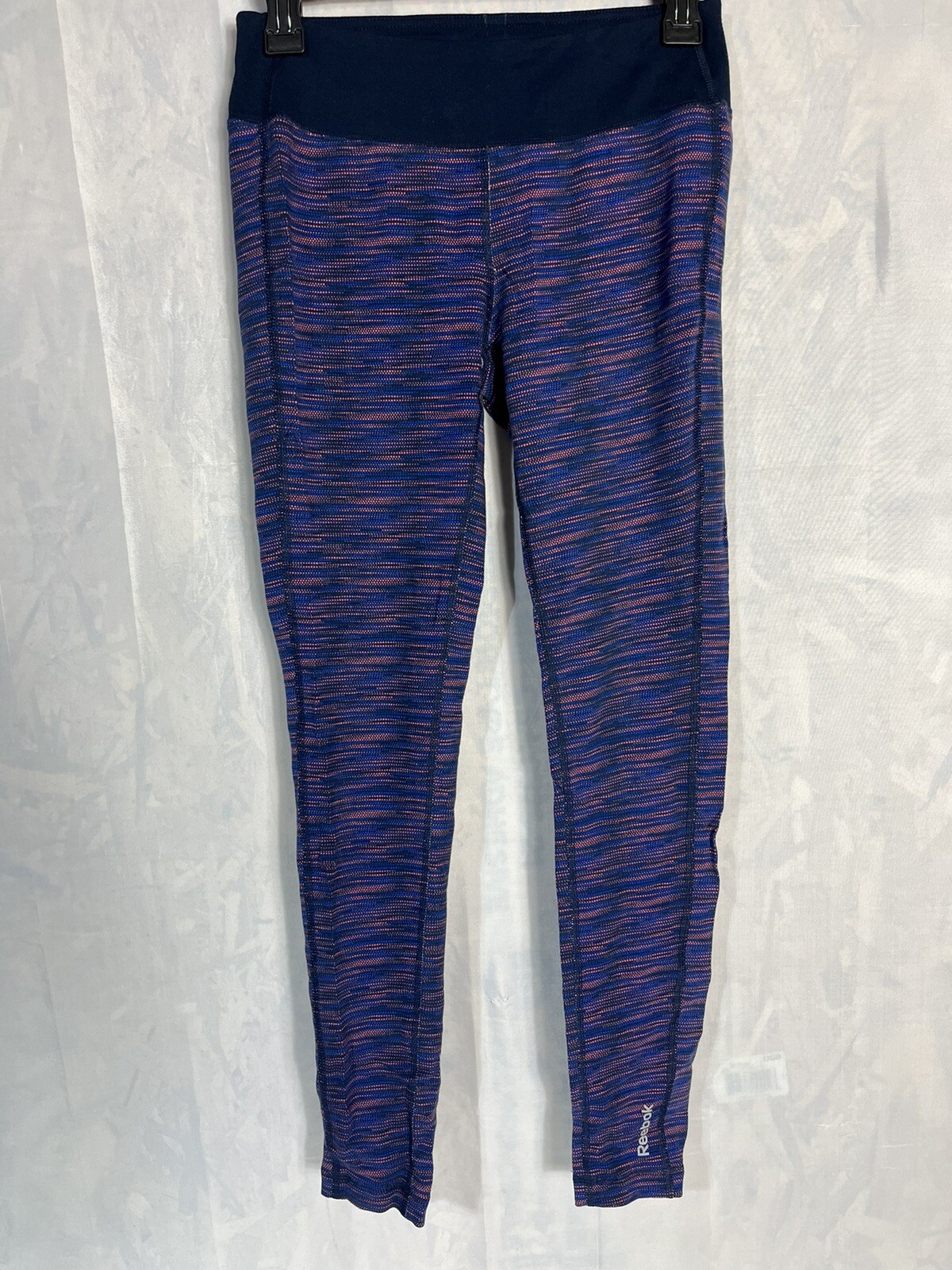 Leggings Women’s Size Small Reebok Mid Rise Inseam 27” Multicolor ￼-image