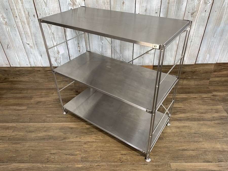 Étagère MUJI En Acier Inoxydable – Petite – L58 X P41 X H83 Cm – Argentée – Neuf