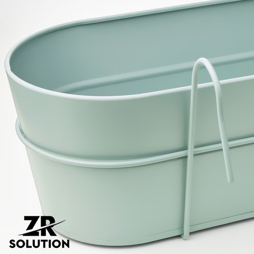 Ikea VITLÖK Fioriera con supporto, interno/esterno/turchese, 56x20 cm Nuova - Foto 2 di 5