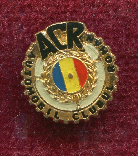 Rumänien 1980er Jahre ACR Emaille Abzeichen AUTO Pin, AUTOMOBIL CLUB ROMÂNIA, selten