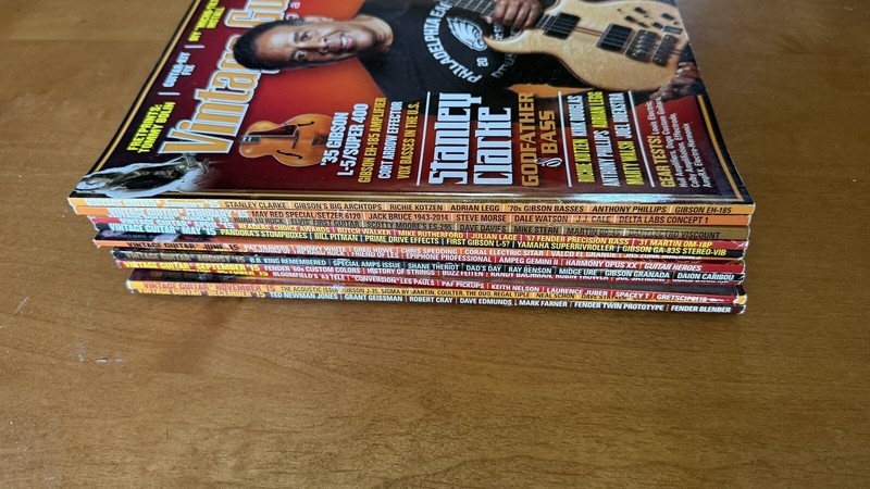 Vintage Guitar Magazine 2015 Set Of Full 12 Issues!