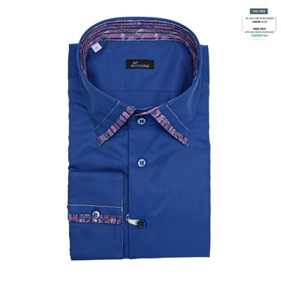 Avi Rossini Von Gerlin Shirt Blau Punkt Kragen Baumwolle+Seide Zilli