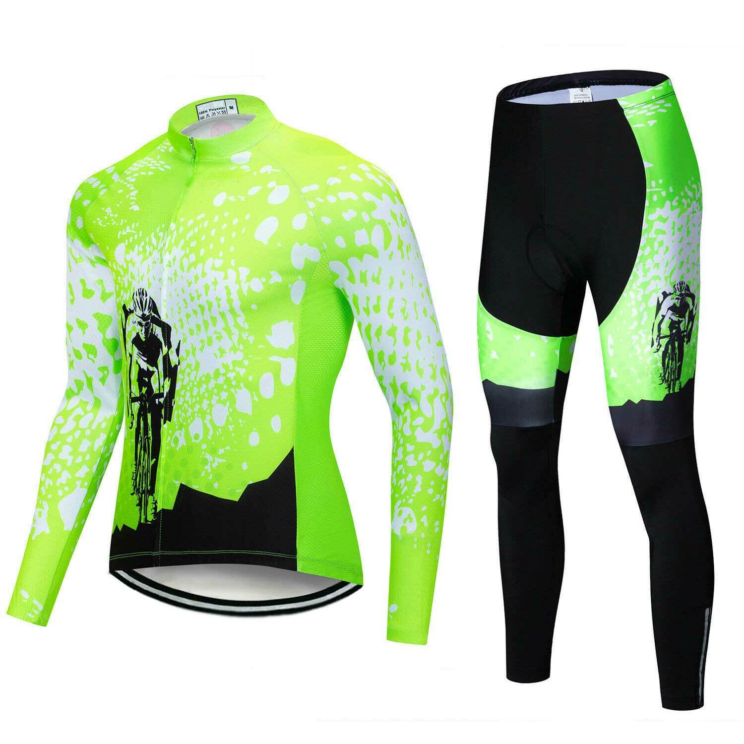 Men's Cycling Clothing Long Sleeve Cycle Jersey and Padded Cycling