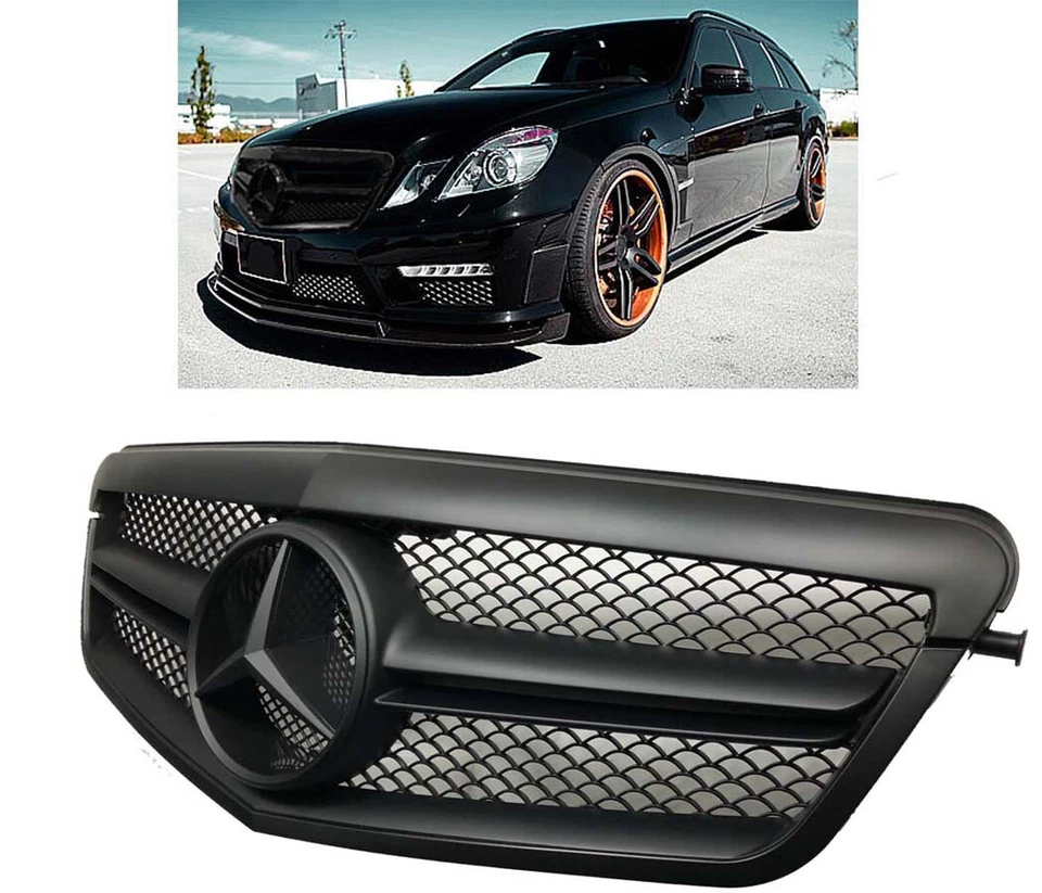Rejilla E63 Clase E Negra Mate E350 E300 E550 2010 2011 2012 2013 Sedán Estrella Nueva Foto 2 de 4