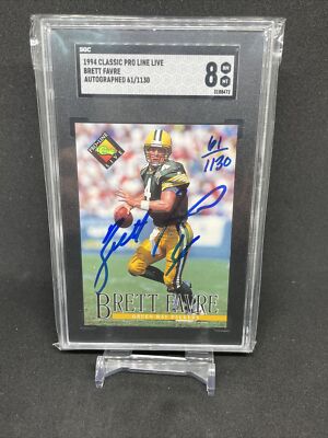 NFL Brett Favre サインカード 1994 PRO LINE LIVE BRETT FAVRE Autograph SGC 8 61/1130 | eBay