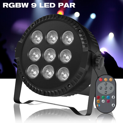 U`King 90W 9 LED 4in1 RGBW PAR Can Wash Bühnenlicht DMX Show Party Fernbedienung
