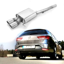 FOX Sportauspuff Endschalldämpfer Seat Leon 5F ST Einzelrad 2x90mm eingerollt