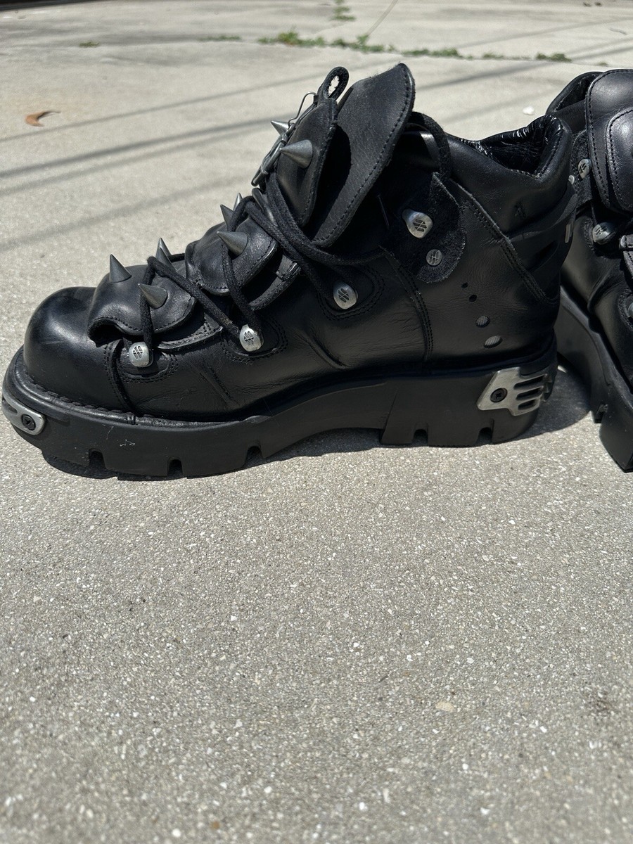 北*忍様 New rock black boots Amazon.com | New Rock Boots 1535-S1 Womens Metallic Black