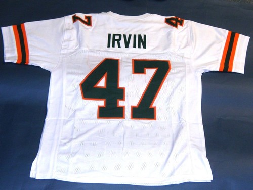 MICHAEL IRVIN CUSTOM UNIVERSITY OF MIAMI HURRICANES W JERSEY THE U