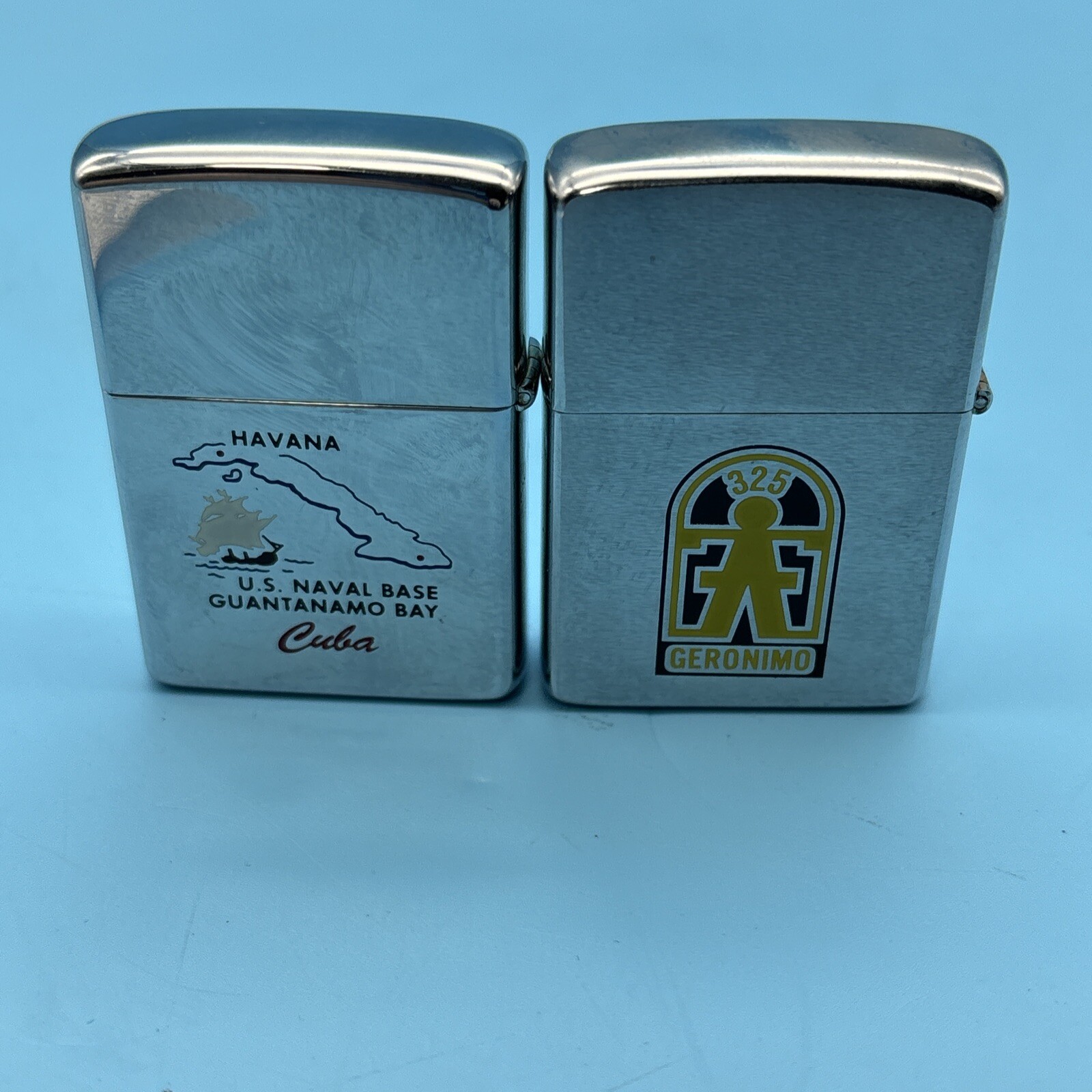 2 Vintage Military Zippo Lighters Guantánamo Bay, 325 Geronimo eBay