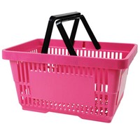 Einkaufskorb 22L Tragekorb Verkaufskorb Kunststoffkorb EinkaufsköRbe Rosa