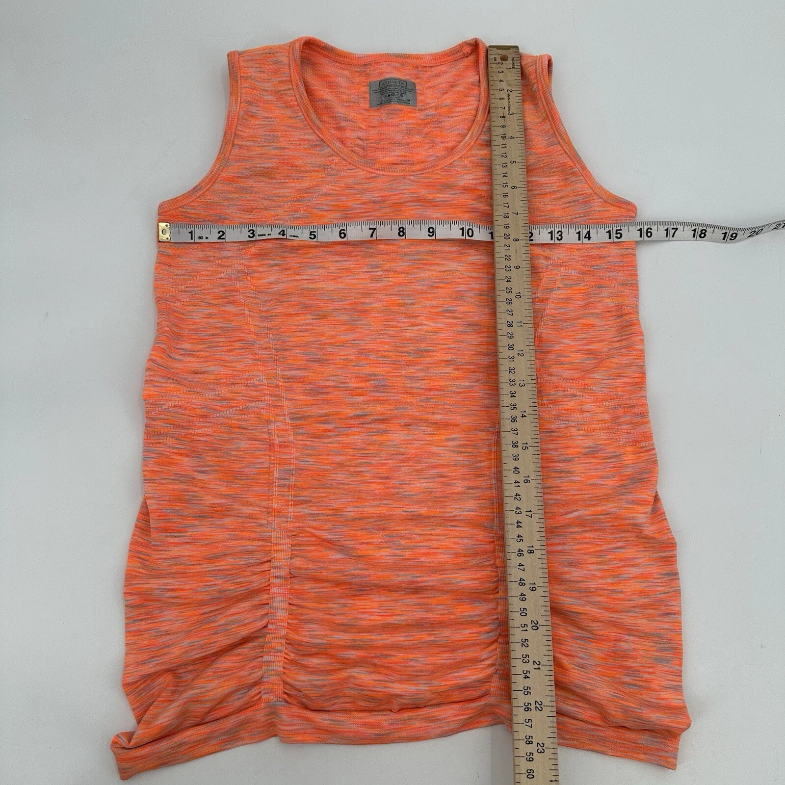 athleta bright space dye ruched muscle stretch gym tank-top