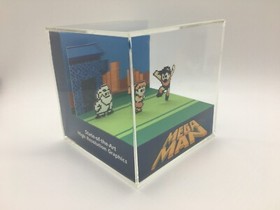 Mega Man NES Original Ending Credits Scene Shadow Box Diorama Cube Rock Man