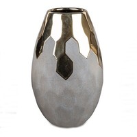 Vase Tischvase Blumenvase Keramik Sand-Gold HöHe 27Cm Formano Trend