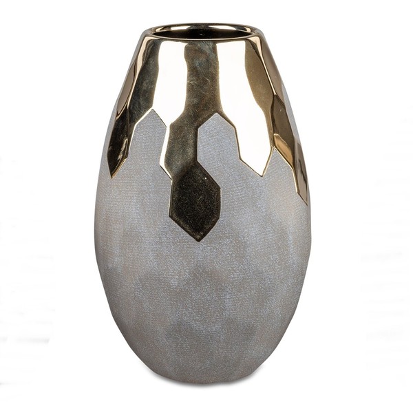 Vase Tischvase Blumenvase Keramik Sand-Gold HöHe 27Cm Formano Trend-image