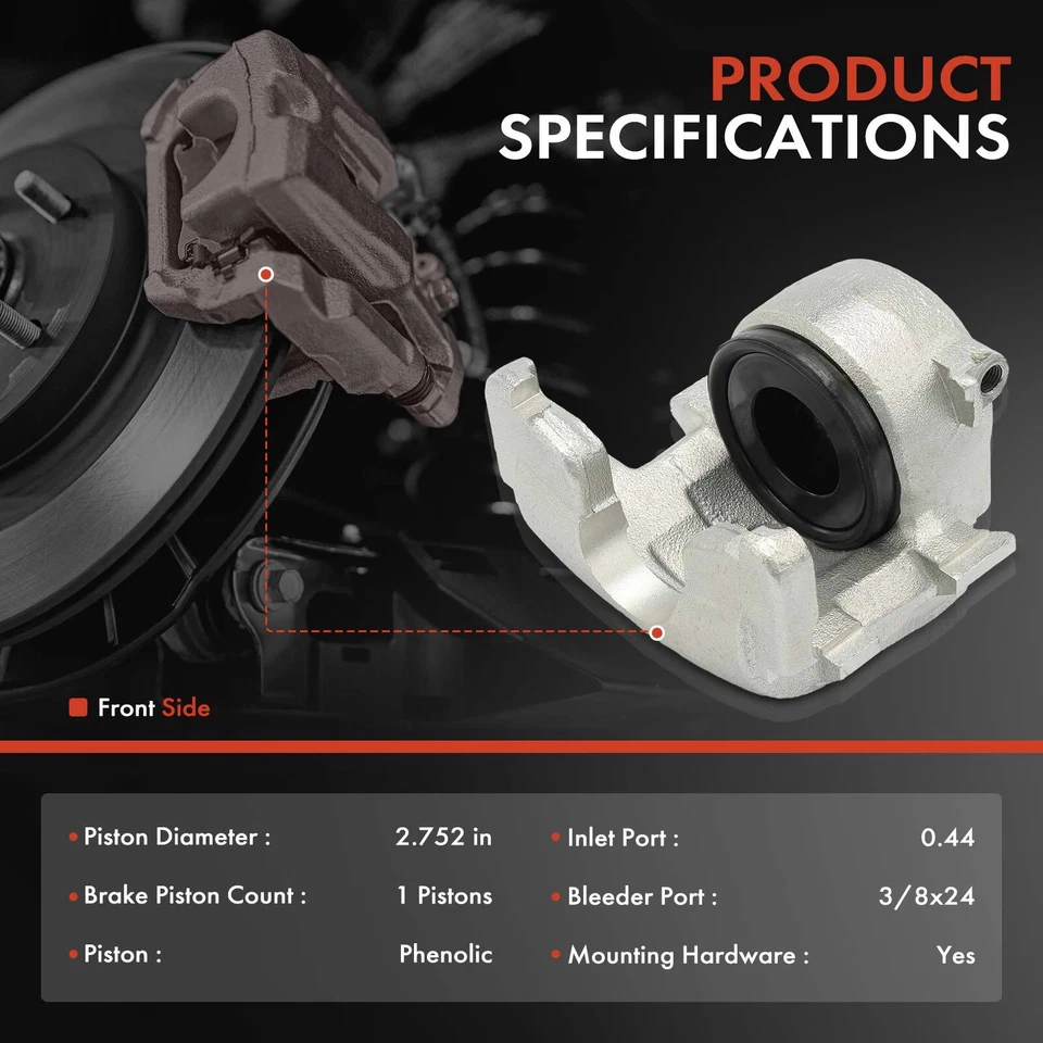 2Pcs Front Side Brake Caliper for Plymouth Volare 1976-1979 Dodge Diplomat 77-79 - Image 2 of 4