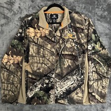 Mossy Oak Sweatshirt Mens M Camo Full Zip Fleece Logo Outdoor Casual Hunt Work