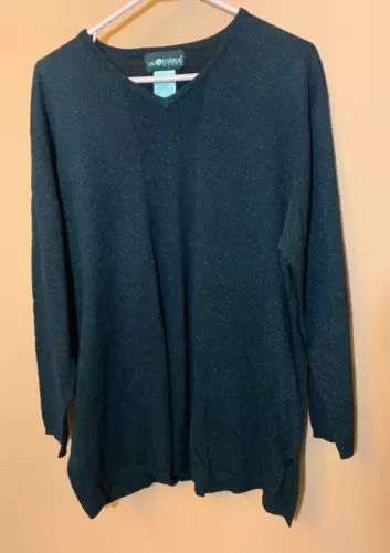 Sag Harbor Crepe Versatile Stretch Tunic Top Women's Size 1X Black Long Sleeve