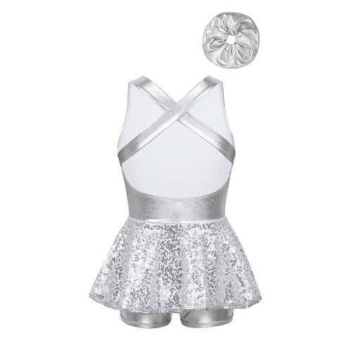 Girls Costume Performance Set Sleeveless Outfits Criss Cross Back Leotard Kids - Picture 48 of 56