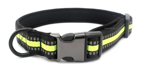 Hundehalsband Neopren Nylon reflektierend verstellbar rot lila Limette S M L - Bild 2 von 7