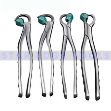 Pro Dental Extraction Forceps Set of 4 | Standard Series + 40 Free Bumpers