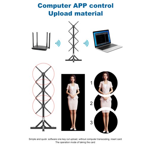 65cm 3D Hologram Projector LED Fan Holographic Advertising Display Player +Stand - Picture 4 of 7
