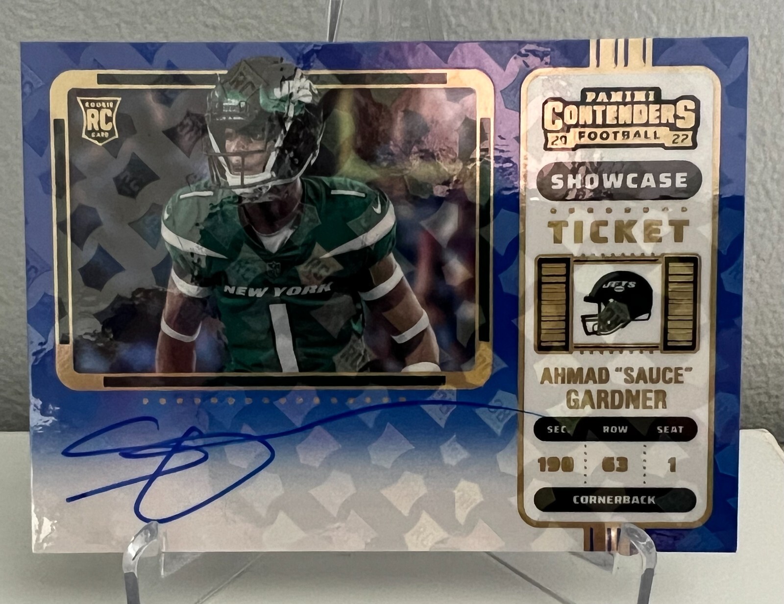 Ahmad Gardner 2022 Panini Contenders Rookie Ticket Showcase Variation Auto RC