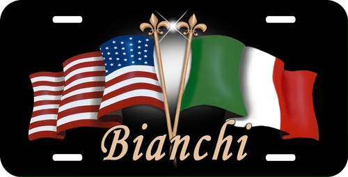 Italian USA Unity Flags Auto License Plate Personalize Text Many Colors Italy - Picture 2 of 6