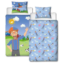 Blippi Digger Single Panel Duvet Set Reversible bedding Set