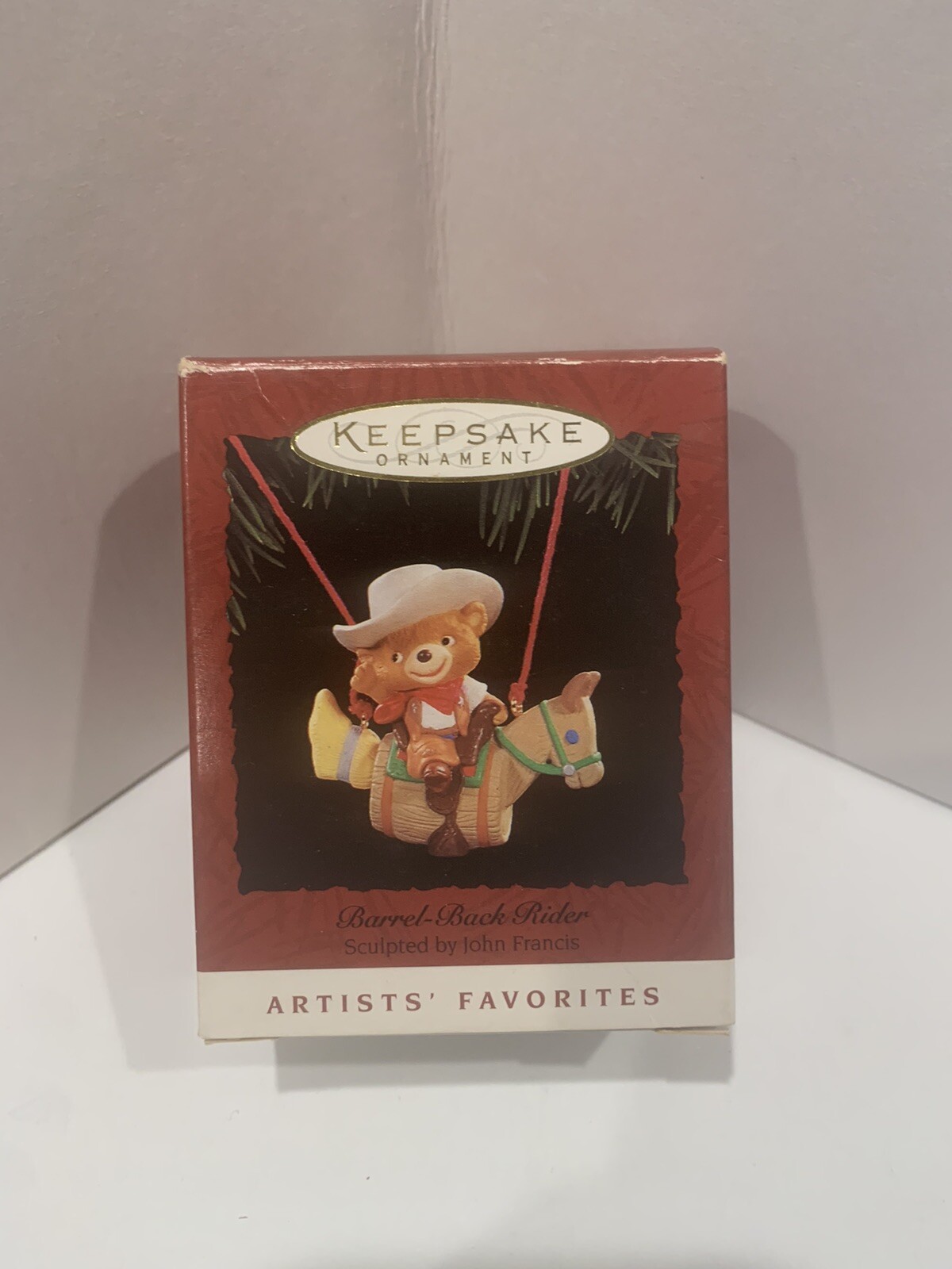 Barrel-Back Rider`1995`Barrel Horse Swing With Cowboy Rider`Hallmark Ornament