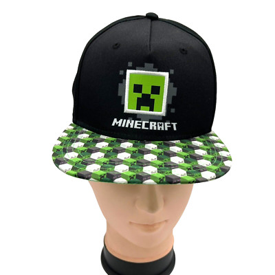 Minecraft Creeper Boys Youth Size Baseball Cap Hat OSFM Black Green