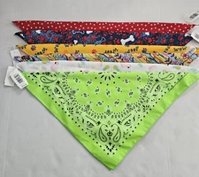HAV-A-HANK Dog Bandanna Lot of 6 New Made in USA 22" x 22" Different Designs