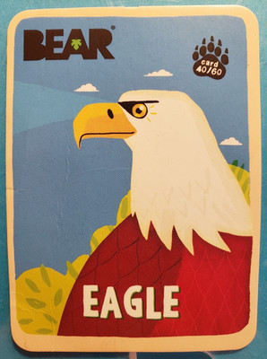 BEAR FRUIT SNACKS ANIMAL TRADING CARD #40/60 EAGLE