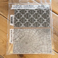 Stampers Anonymous Tim Holtz Skulls  Cobwebs CMS306 Cling Stamps Set