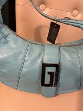Turquoise color/ Guess shoulder bag purse with silver G snap