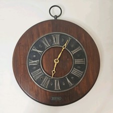 Rare Vintage Bulova Working Wall Clock MCM Hanging Wall Clock 10"