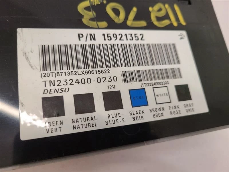 06-13 Módulo de control de carrocería CHEVROLET IMPALA BCM tablero izquierdo 15921352 Foto 3 de 4