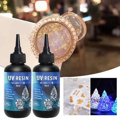 100g Crystal Clear Hard UV Resin High Gloss Ultraviolet Fast Curing UV W2R4
