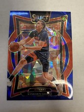 2024-25 Panini Select - Kyshawn George #85 Blue Cracked Ice Prizm (RC), Wizards