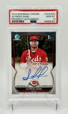 PSA 10 Alfredo Duno 2023 Bowman Chrome 1st Auto RC #CPA-ADU - Gem Mint
