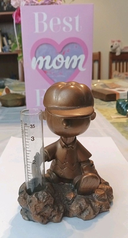 Vintage 1980 Charlie Brown Rain Gauge Hand Painted Mint Condition Only One!