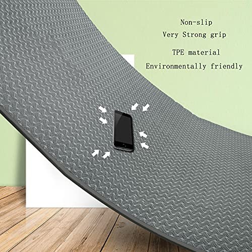 Non-Slip 8mm Thick TPE Yoga Mat - High-Density Grey Exercise Mat Non-Slip 8mm Thick TPE Yoga Mat - High-Density Grey Exercise Mat
