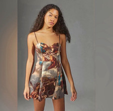Urban Outfitters Renaissance Art Print Bustier Mini Dress Size Small Corset