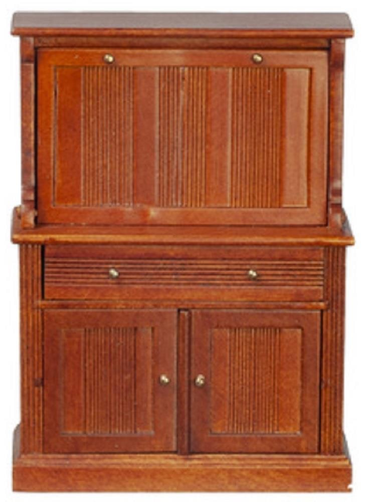 Dolls House Bureau Secretary Desk Walnut JBM Miniature Study Office Furniture