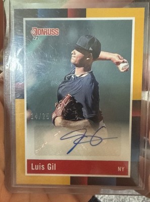 2022 Panini Donruss - Retro 1988 Signatures Luis Gil #R88S-LG Gold /25 (AU, RC)