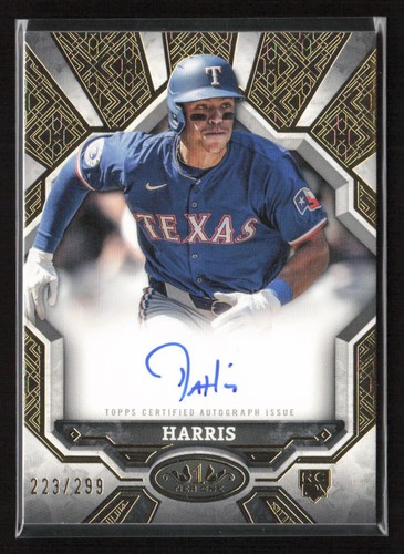 2025 Topps Tier One MLB #BOA-DHA Dustin Harris Rookie Auto Rangers /299