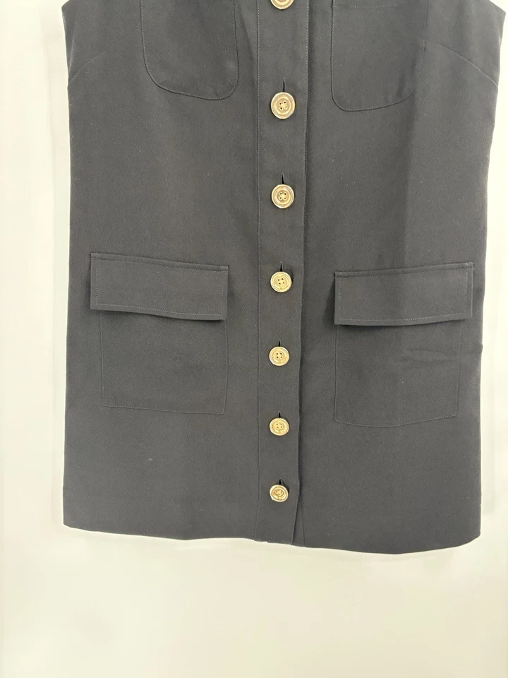 J.crew Button-front classic business preppy shift dress drapey crepe size small - Image 4 of 4